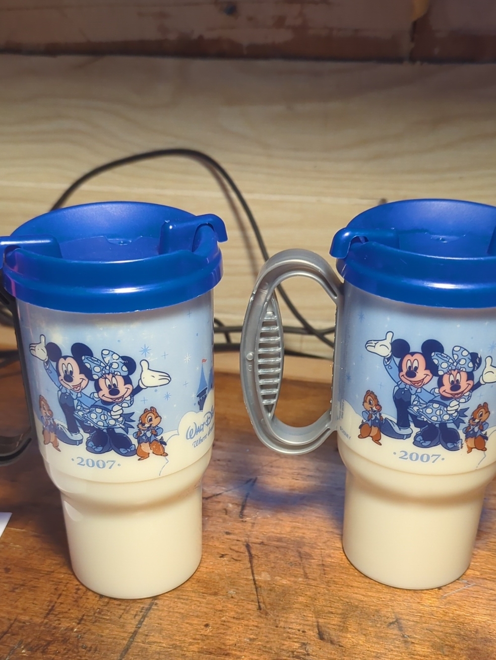 Disney Blue Mickey & Minnie Winter Travel Mugs (Pair)